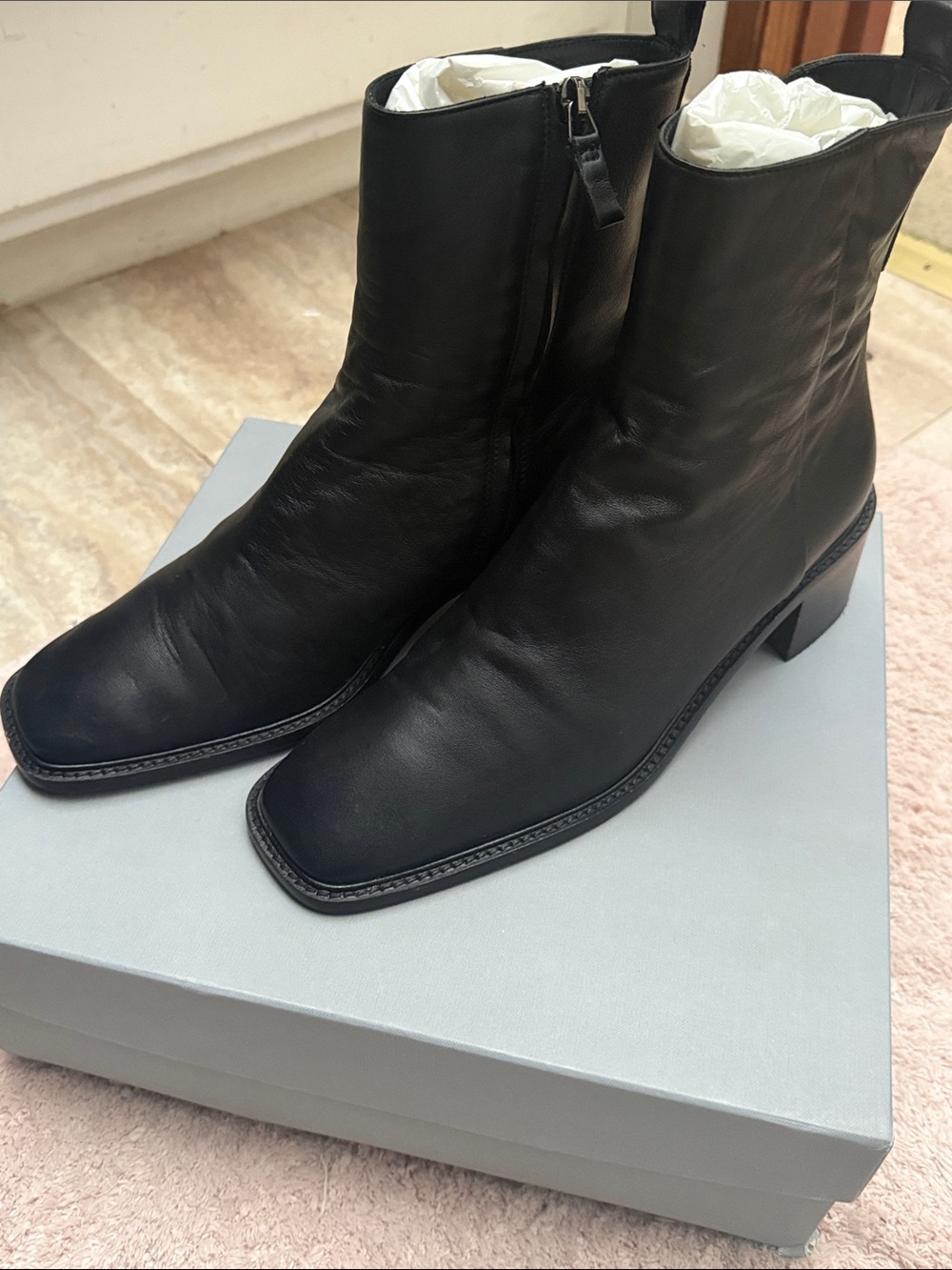 Everlane The City Boot Square-Toe Ankle Boots - Women